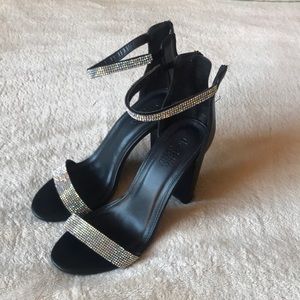 Charlotte Russe Rhinestone Strap/Strappy Block Heels
